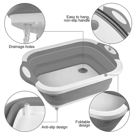 💥 New for 2025 🔄 Folding Cutting Board · Multifunctional Vegetable Drain