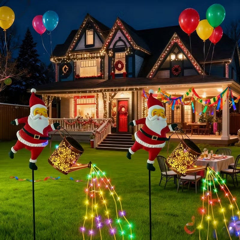 🎅 Holiday Special ✨ Christmas Claus Solar Kettle Lights