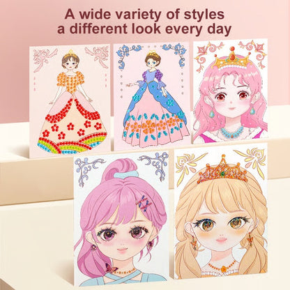💥 The Best Gift 🎁 Special Diamond Painting & Princess Book Makeup Craft Kits Foil Art Books Set Play on Paper