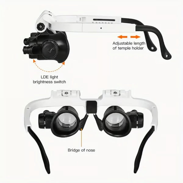 ⏰ Limited time offer ✨ 8X 15x 23x Head Wearing Magnifying Glass with LED Light Headband