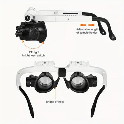 ⏰ Limited time offer ✨ 8X 15x 23x Head Wearing Magnifying Glass with LED Light Headband
