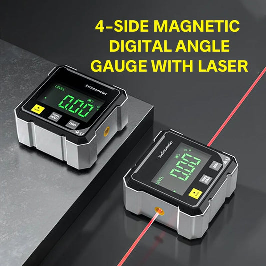 🔥LAST DAY 50%OFF🔥4-Side Magnetic Digital Angle Gauge with Laser