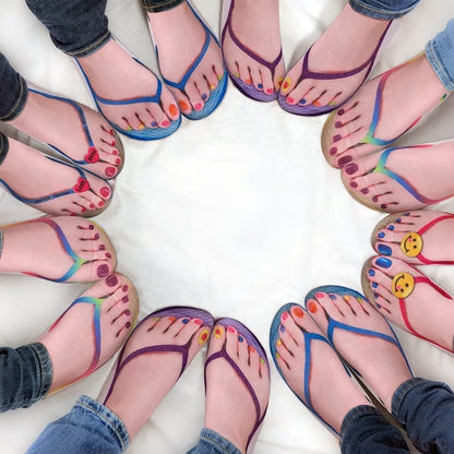 🎁 The Best Gift 🎉 Women Manicure Print Flip Flop Socks