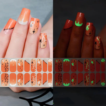 🎃 New Halloween Glow-in-the-Dark Nail Art Stickers 🕷️