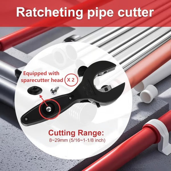 💥 Hot Sale 🔥 Ratchet-type Pipe Cutter, One-hand Fast Pipe Cutting Tool