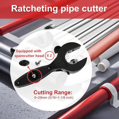💥 Hot Sale 🔥 Ratchet-type Pipe Cutter, One-hand Fast Pipe Cutting Tool