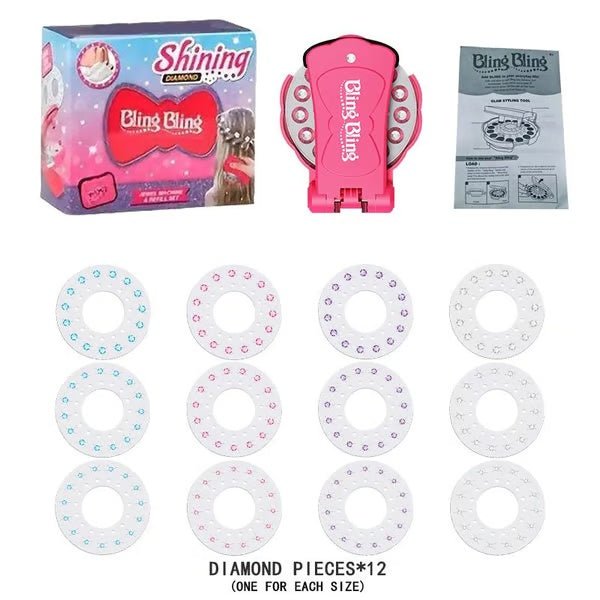 ⏰ Today's Specials ✨ Glitter Diamond Styling Tools Hair Accessories Gem Styling Set, Hair Styling Accessories Without Heat