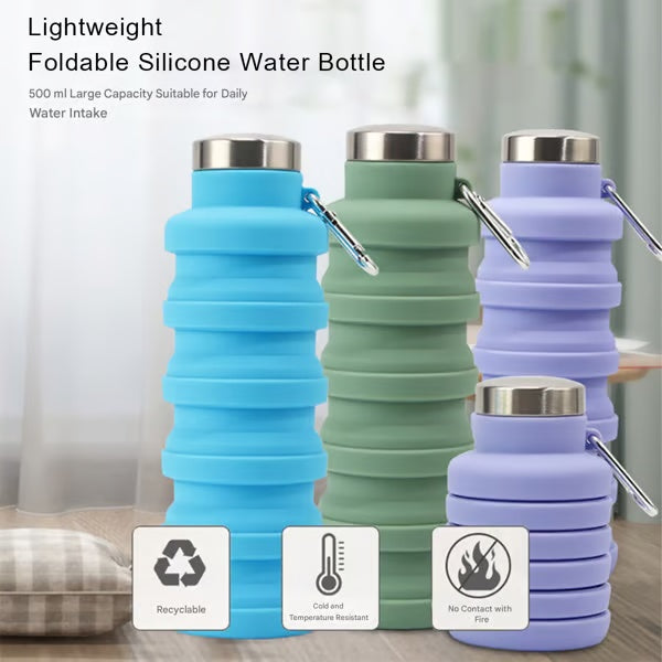 ⏰ Today's Specials 🔥 Silicone foldable water bottle 500ml