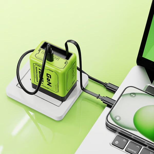 ⏰ Super Discount 🌟  120W fast charger with built-in retractable cable