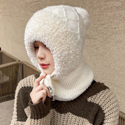 💥 Winter Hot Selling ❄️ Women’s Thermal Knit Hood – Fleece-Lined Winter Hat, Neck Warmer & Face Cover Combo
