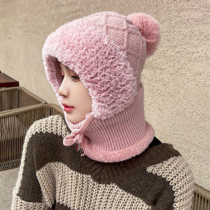 💥 Winter Hot Selling ❄️ Women’s Thermal Knit Hood – Fleece-Lined Winter Hat, Neck Warmer & Face Cover Combo