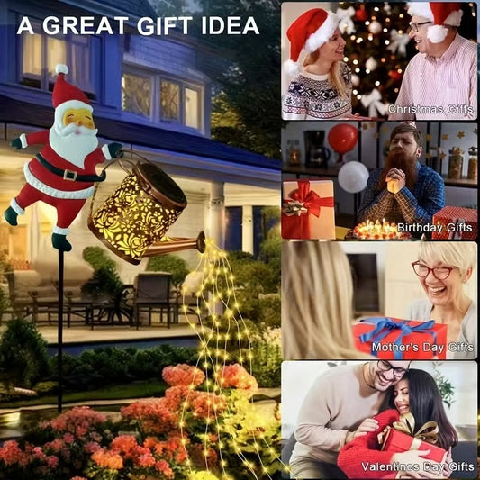 🎅 Holiday Special ✨ Christmas Claus Solar Kettle Lights