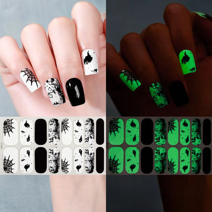 🎃 New Halloween Glow-in-the-Dark Nail Art Stickers 🕷️