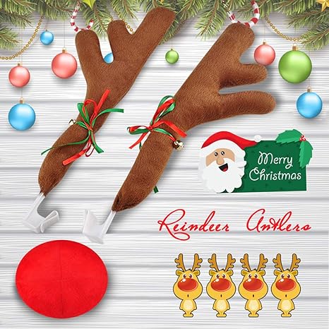 🎁 Holiday Special 🦌 Funny Christmas Car Antlers Decoration