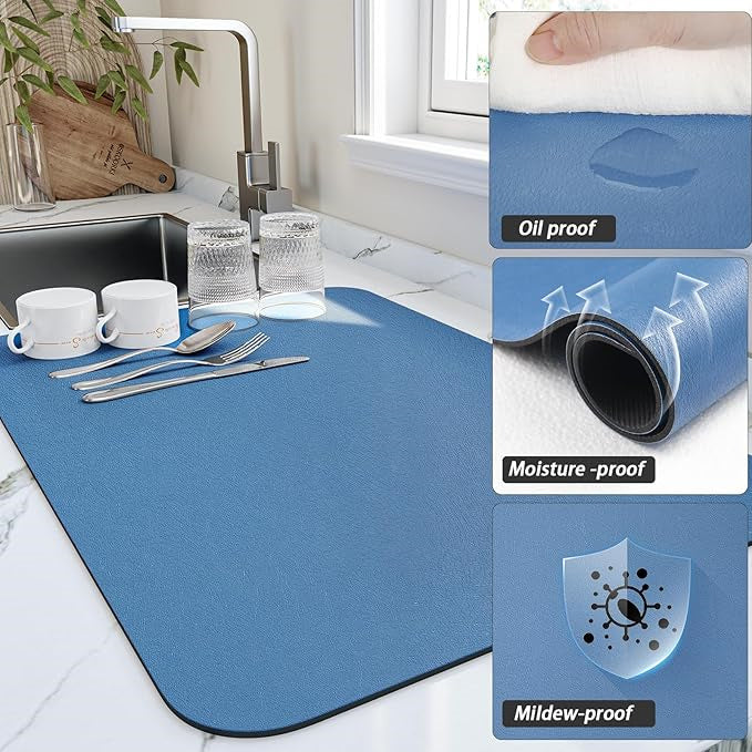 💥 New for 2025 💕 Kitchen Super Absorbent Draining Mat