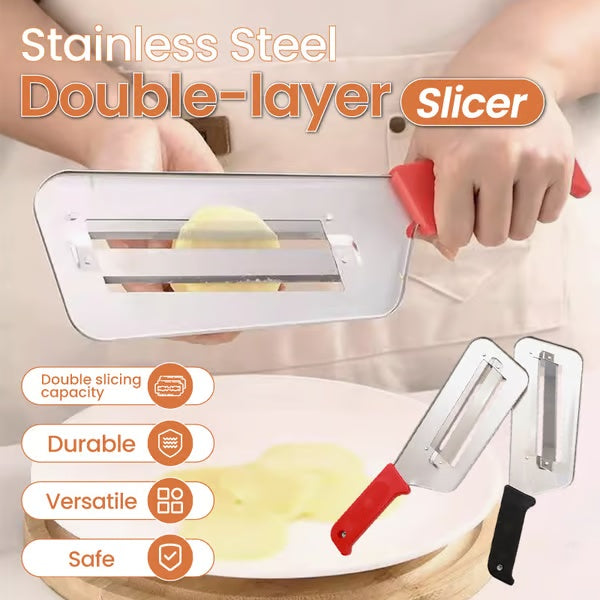 💥 Hot Sale 🌟 Stainless Steel Double-layer Slicer