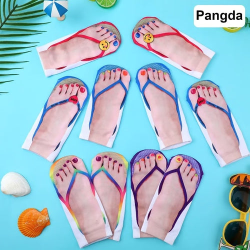 🎁 The Best Gift 🎉 Women Manicure Print Flip Flop Socks
