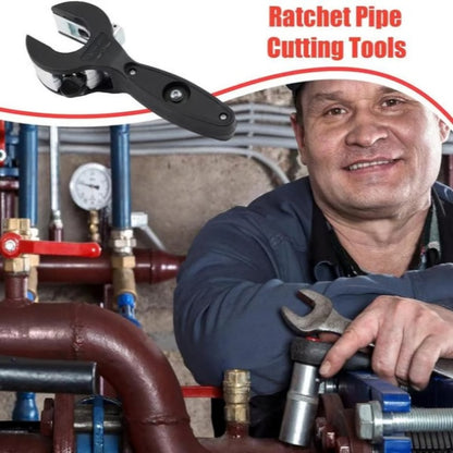 💥 Hot Sale 🔥 Ratchet-type Pipe Cutter, One-hand Fast Pipe Cutting Tool