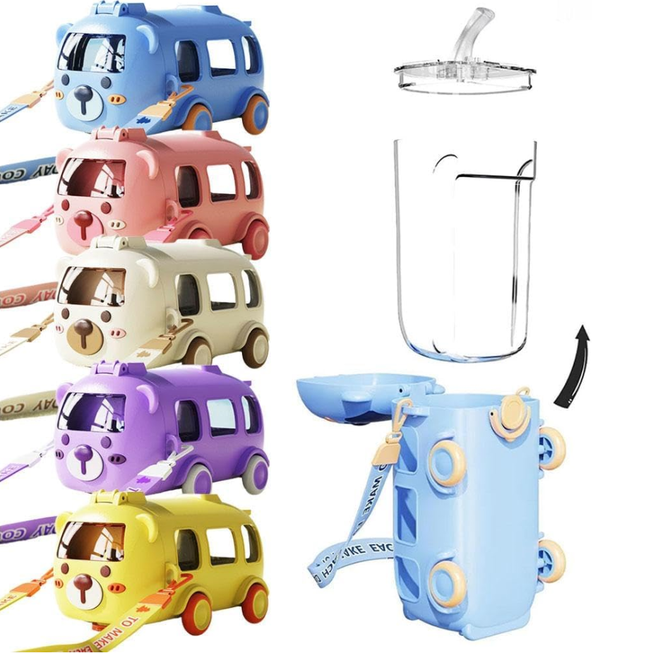 💥 Hot Sale 🌟 500ml bus water bottle with detachable straw