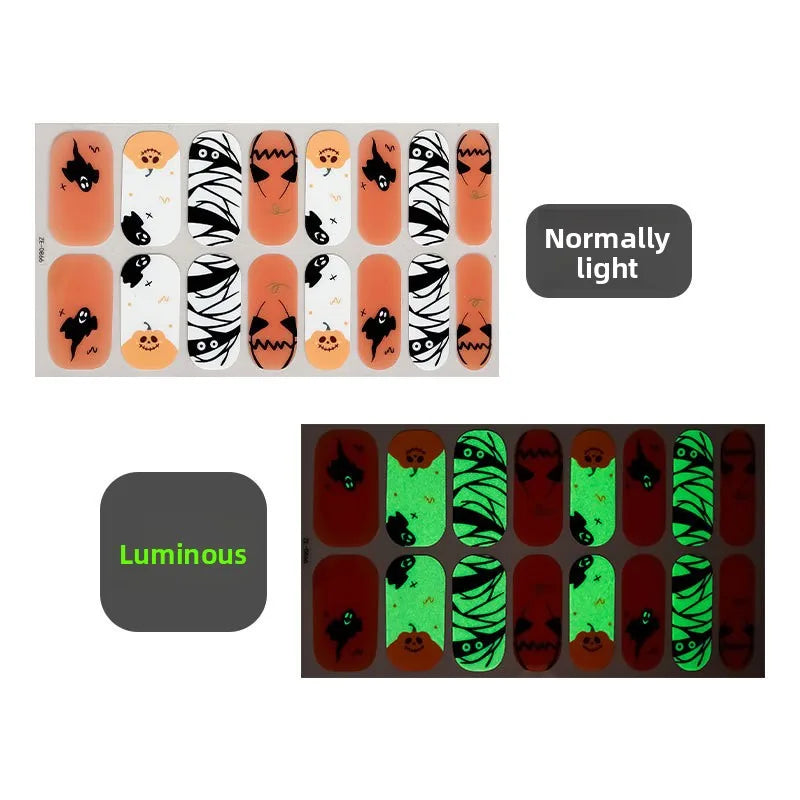 🎃 New Halloween Glow-in-the-Dark Nail Art Stickers 🕷️