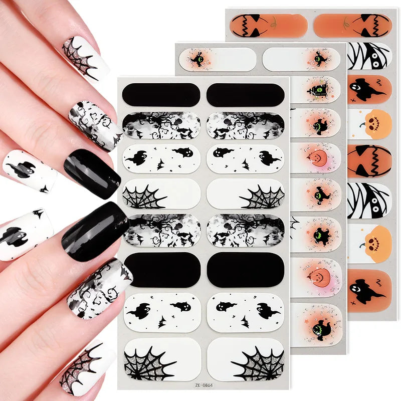 🎃 New Halloween Glow-in-the-Dark Nail Art Stickers 🕷️