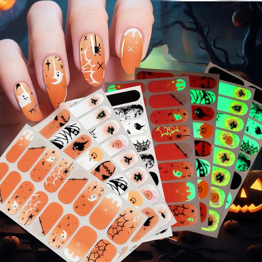 🎃 New Halloween Glow-in-the-Dark Nail Art Stickers 🕷️