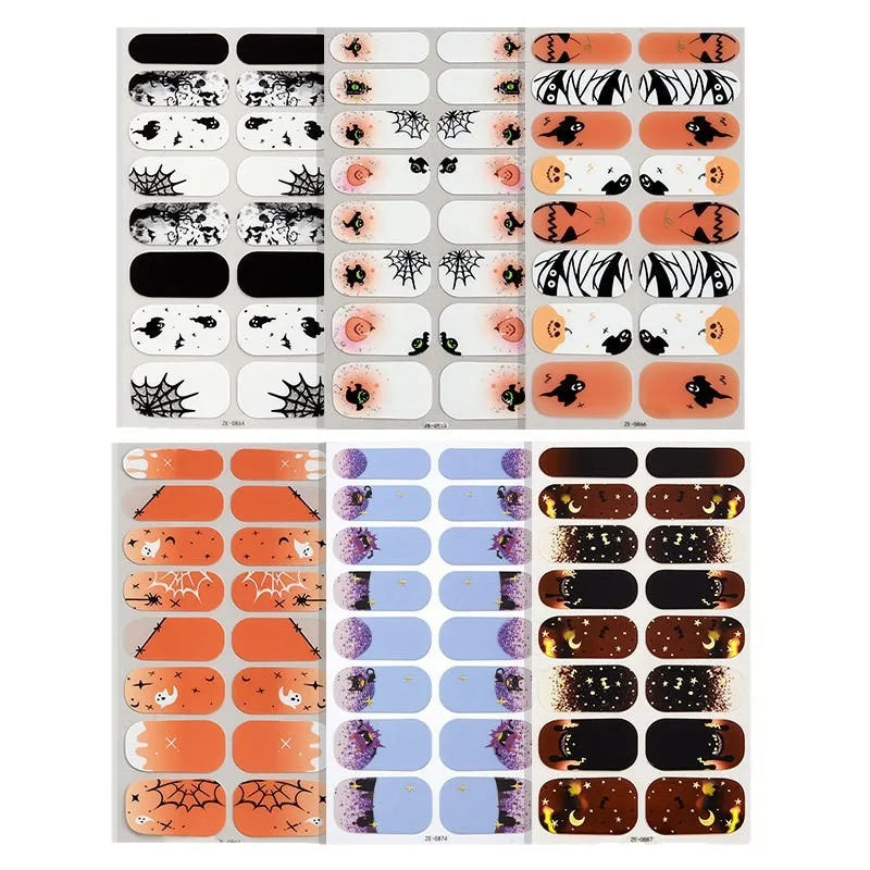 🎃 New Halloween Glow-in-the-Dark Nail Art Stickers 🕷️