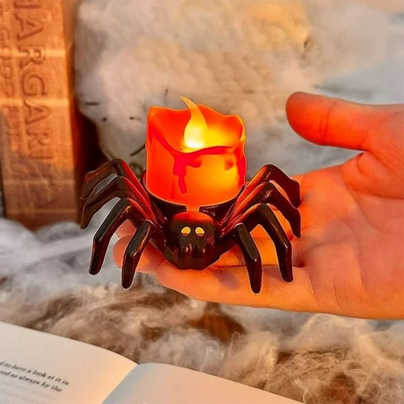 Creepy Spider - Flameless Flickering Candle Light