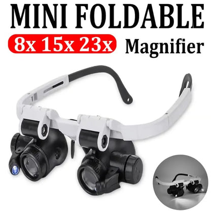 ⏰ Limited time offer ✨ 8X 15x 23x Head Wearing Magnifying Glass with LED Light Headband