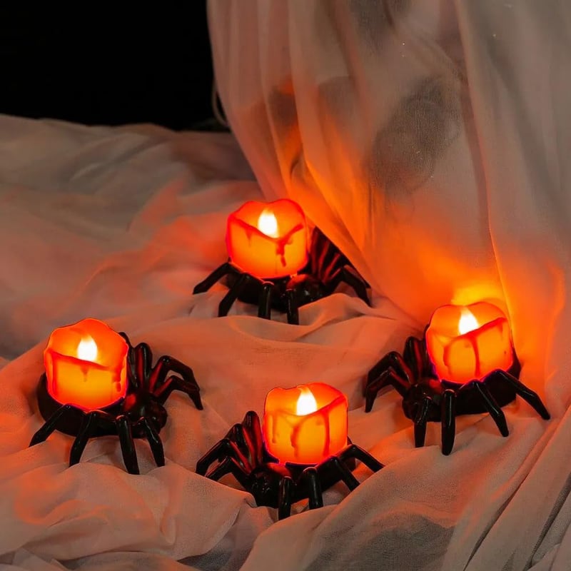 Creepy Spider - Flameless Flickering Candle Light