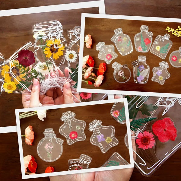 🌼 20pcs Transparent Dried Flower Bookmarks-DIY Gifts Bookmarks 🌸