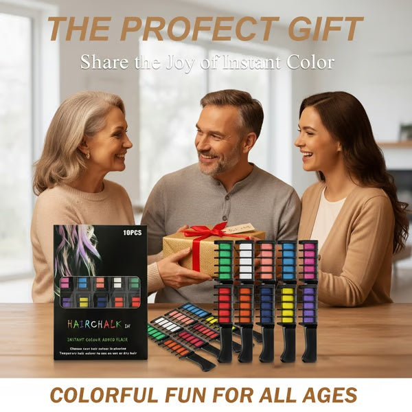 🎁 Holiday Special 🌈 Festive Fun Hair Chalk Combs