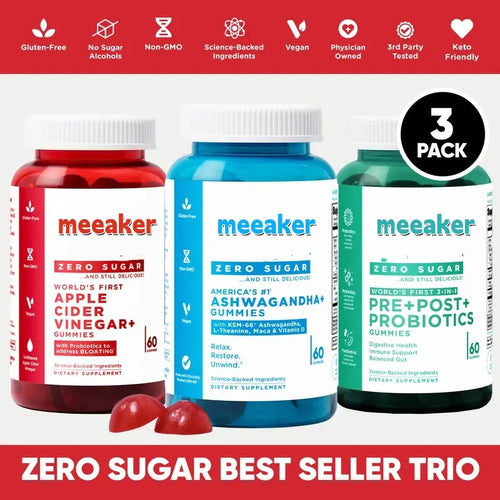 🍑 Zero Sugar Bestseller Trio 🌟 Enjoy health supplements without burden 💪