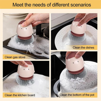 ⏰ Super Discount 🌟  Automatic liquid filling dishwashing brush